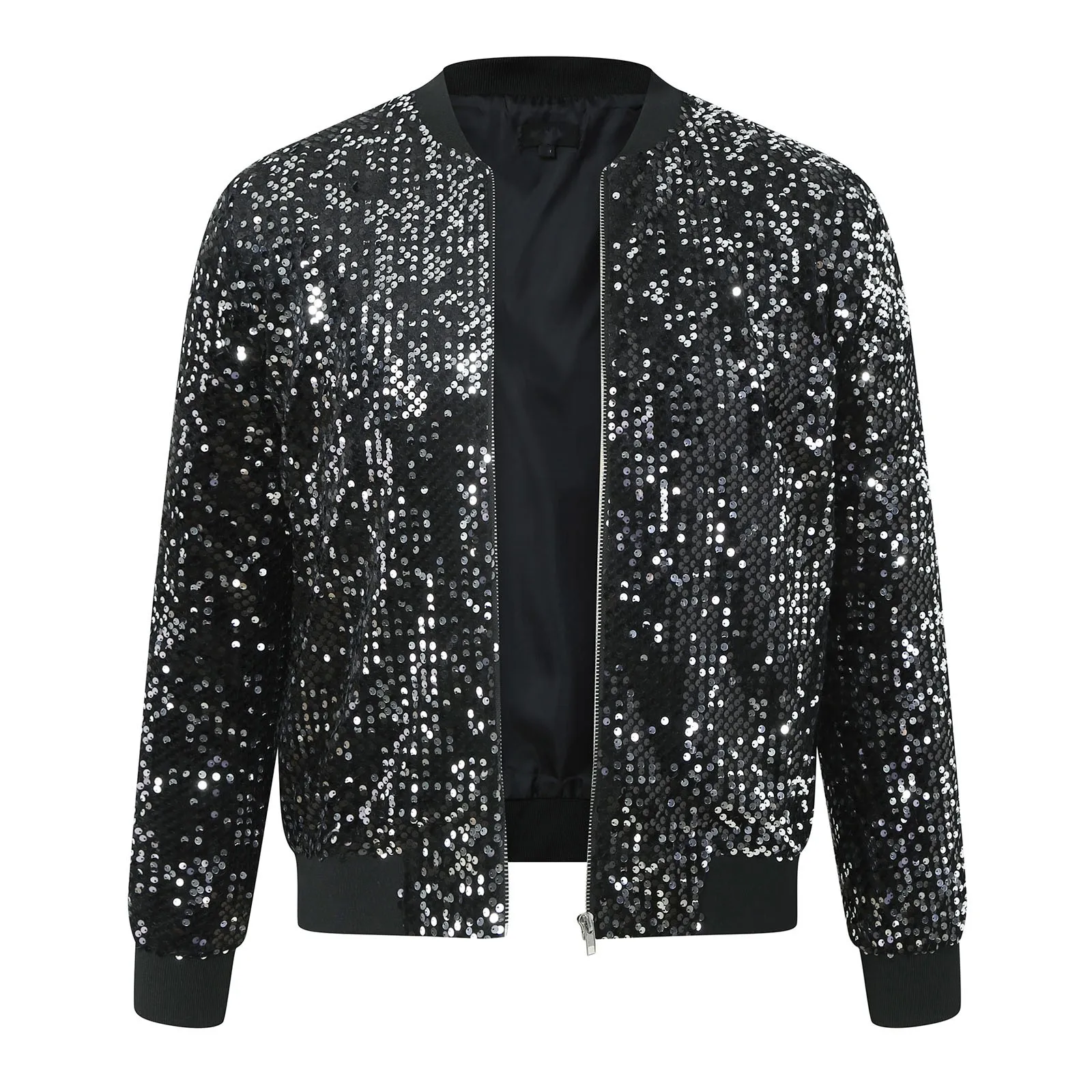 Flip Striped Sequin Flying Jacket Mens Hooded Outdoor Jacket Long Sleeve Pocket Solid Color Jacket Unisex Chamarras Para Hombre