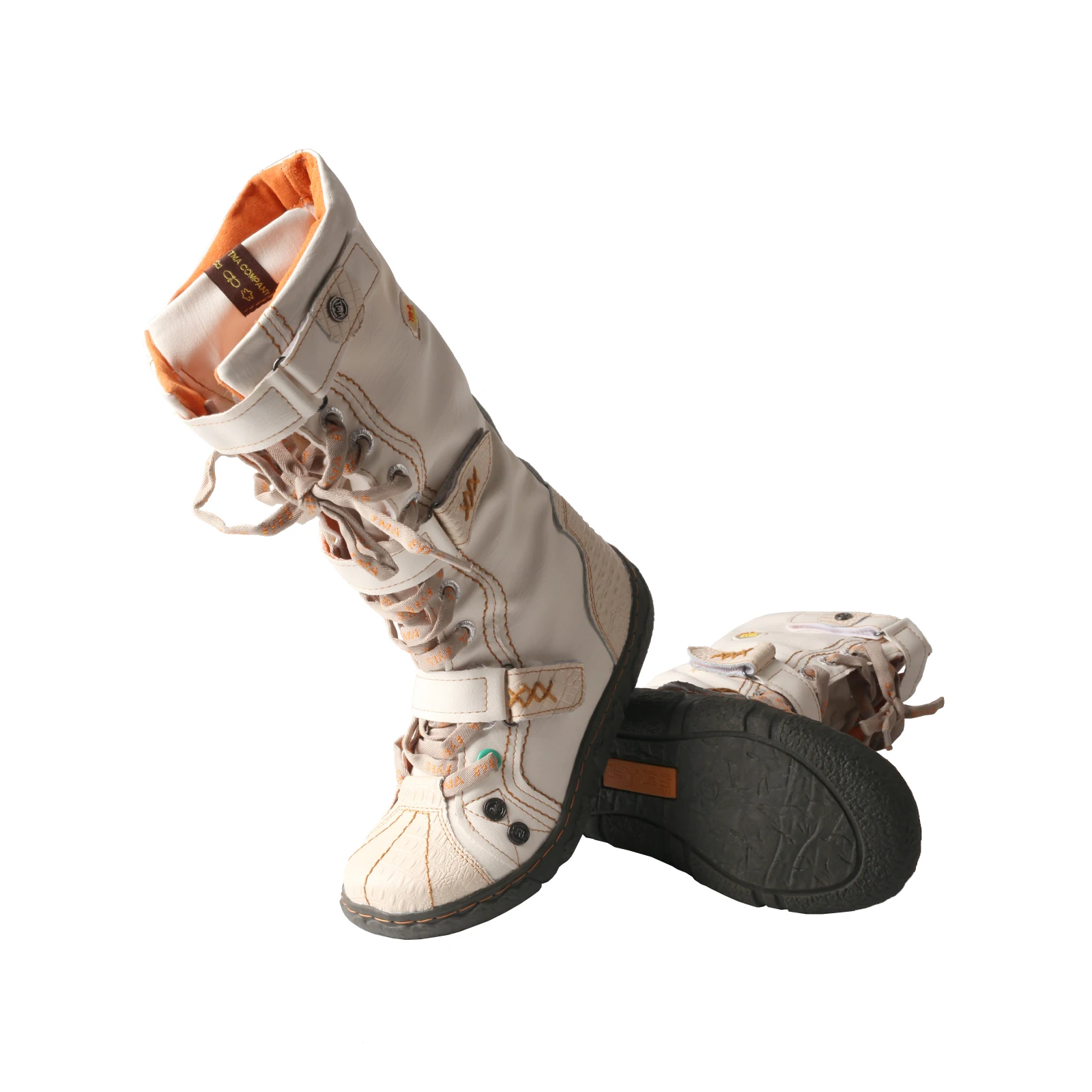 TMA EYES Women Winter Snow Boots Mid Calf Warm Plush Lined Lace Up Side Zipper Vintage Retro Boots - Image 3