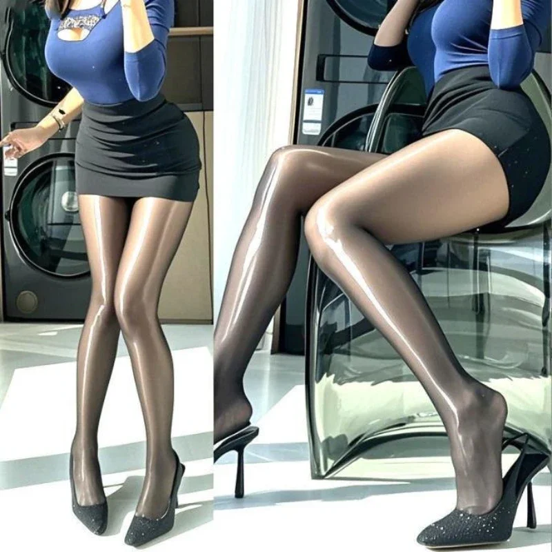 Sexy Oil Pantyhose For Women Fashion Shiny Tights Leggings Highly Elastic Glossy Oil Stockings Womens Plus Size Tights Pantyhose