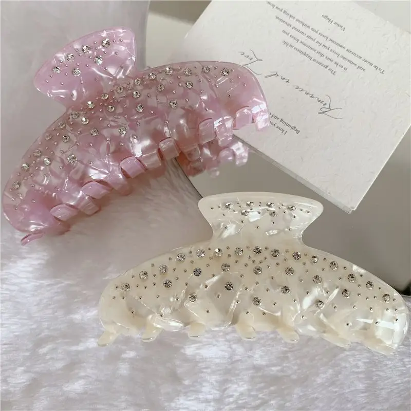 2026 New Women Sweet Elegant Rhinestone Hair Claw Acetate Claw Clips Valentine's Day Gift Crab Hair Clips Hair Accessories - Image 2