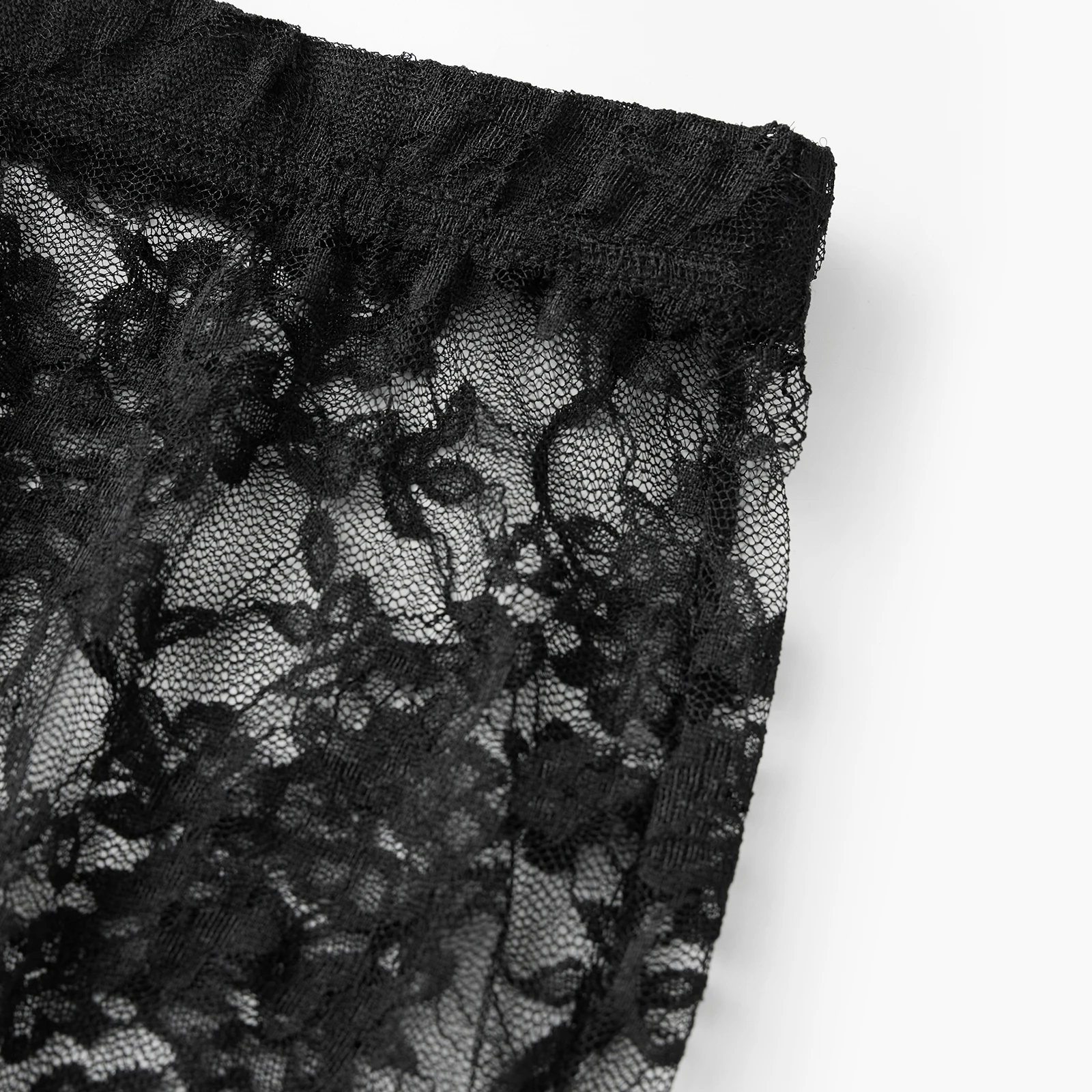 Women’s Gothic Flare Pants Sheer Lace Leggings High Waist Bell-Bottoms Trousers Gothic Y2K Club Long Pants Beach Cover-ups - Image 5