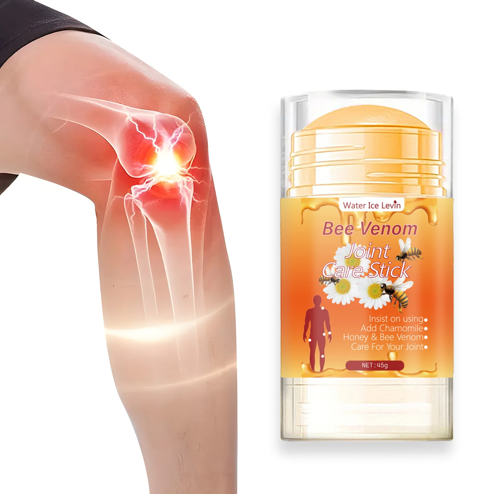 Bee Venom Joint Care Stick -Hypoallergenic & Soothing Moisturizing Lotion with Natural Honey, Glycerin for All Skin Types