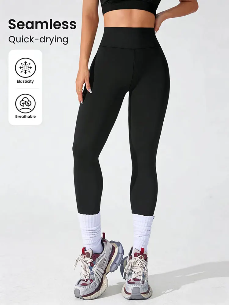 Sexy High Waisted Leggings For Womens Black Tummy Control Compression Soft Yoga Pants For Workout Regular And Plus Size Trousers - Image 4
