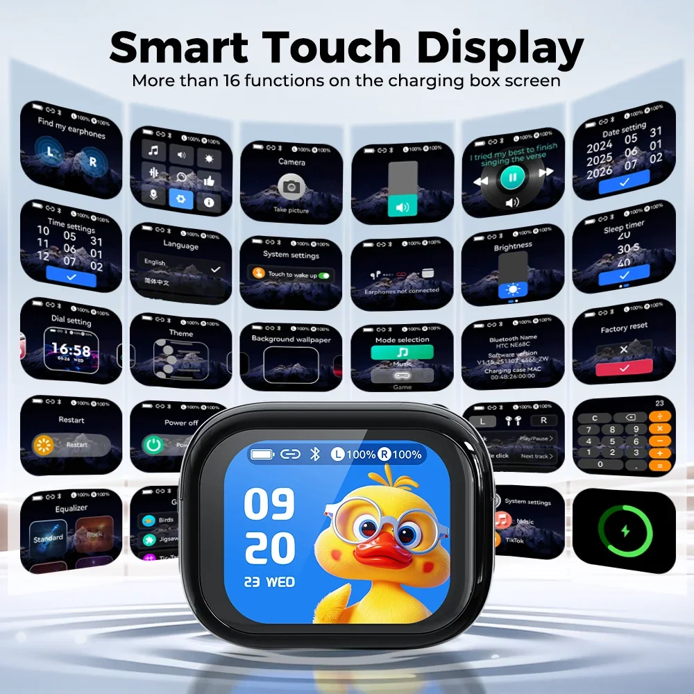 New 2026 HTC NE68 Bluetooth 6.0 Wireless Headphones AI Translation Earphones Long Battery Life Upgrade Free Translator APP - Image 2