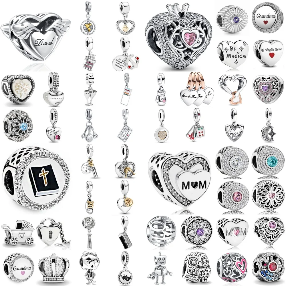 2026 Hot Selling 925 Silver,Heart-Shaped Beads,Shoes,Glove Pendant,Fit Original Bracelet,DIY Accessories,Exquisite Jewelry 