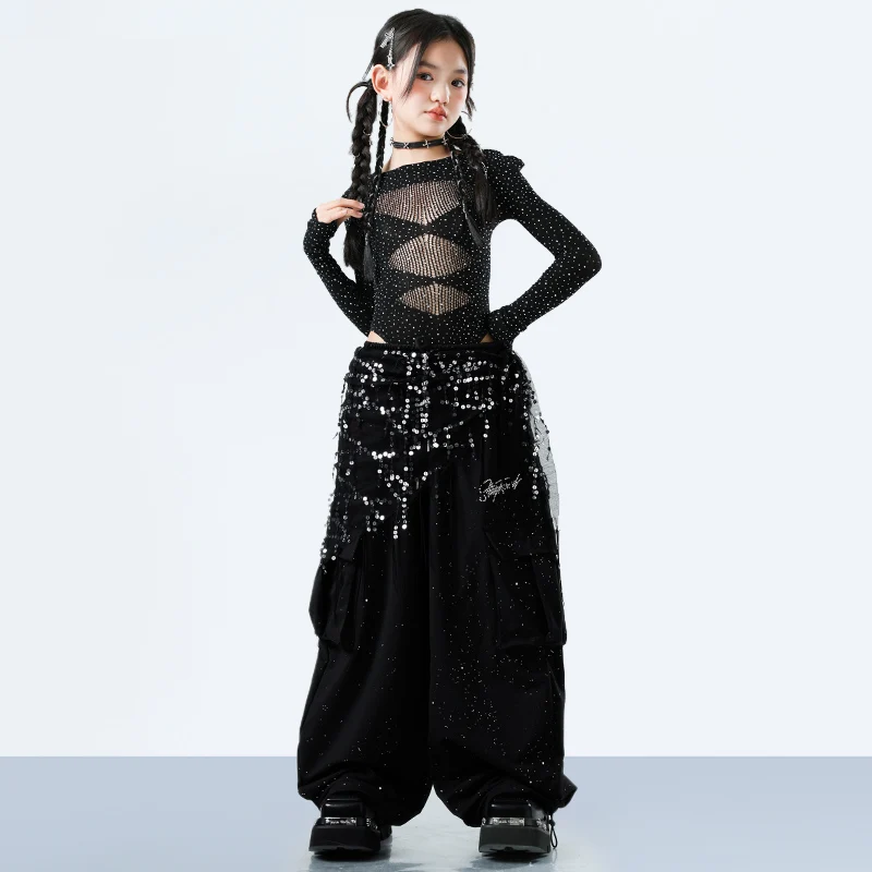 Fashion Girls Hiphop Jazz Dance Wear Performance Clothings Suit Teenage Kids Streetwear Hip Hop Costume Korean Child y2k Outfit - Image 3