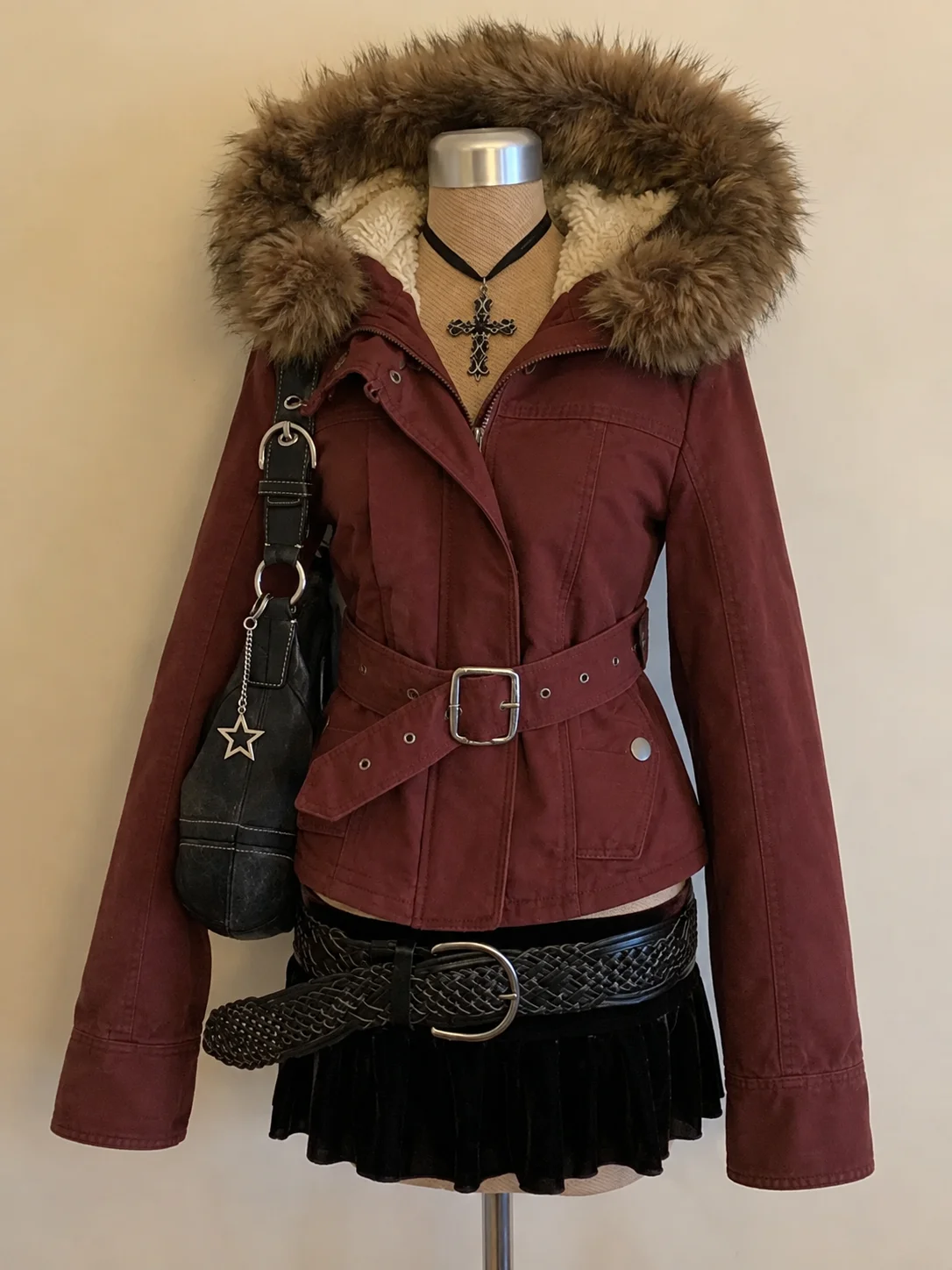American Warm Punk Overcoats Women Outwear Vintage Faux Fur Coat Women Korean Fashion RedJackets Chic Casual Y2k Subculture