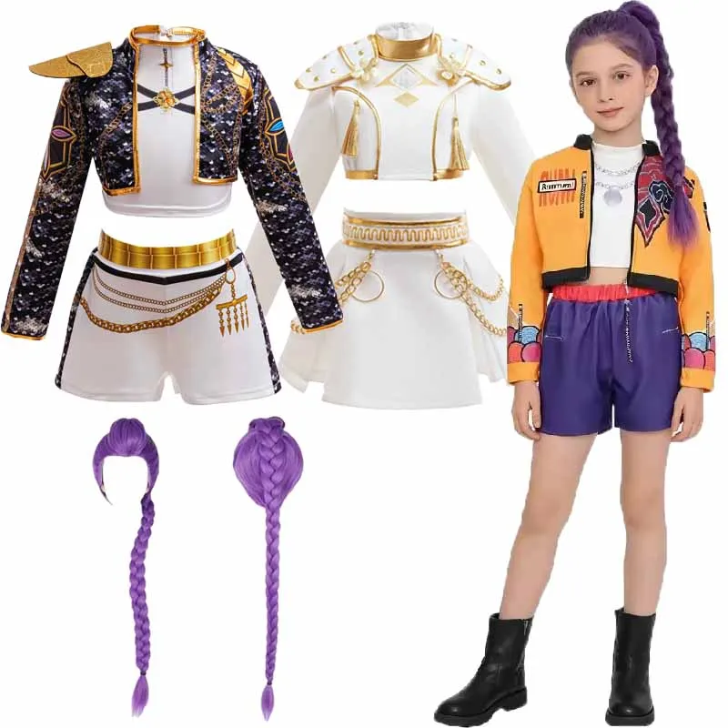 Girls Cartoon Cosplay Sets Children Fashion Stage Performance Clothing Outfits Kids Movie Role-playing Costume Suits 3-12 Years