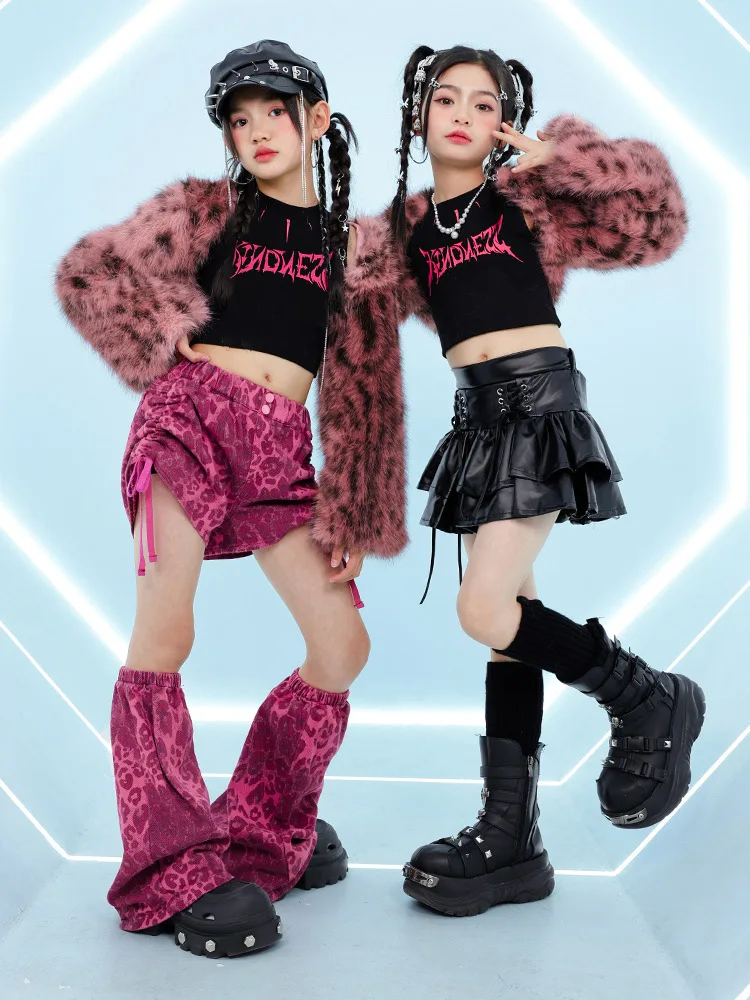 Fashion Girls Hip Hop Dance Performance Streetwear Costume Korean Style Teenage Kids Y2K Street Style Clothing Suit - Image 4