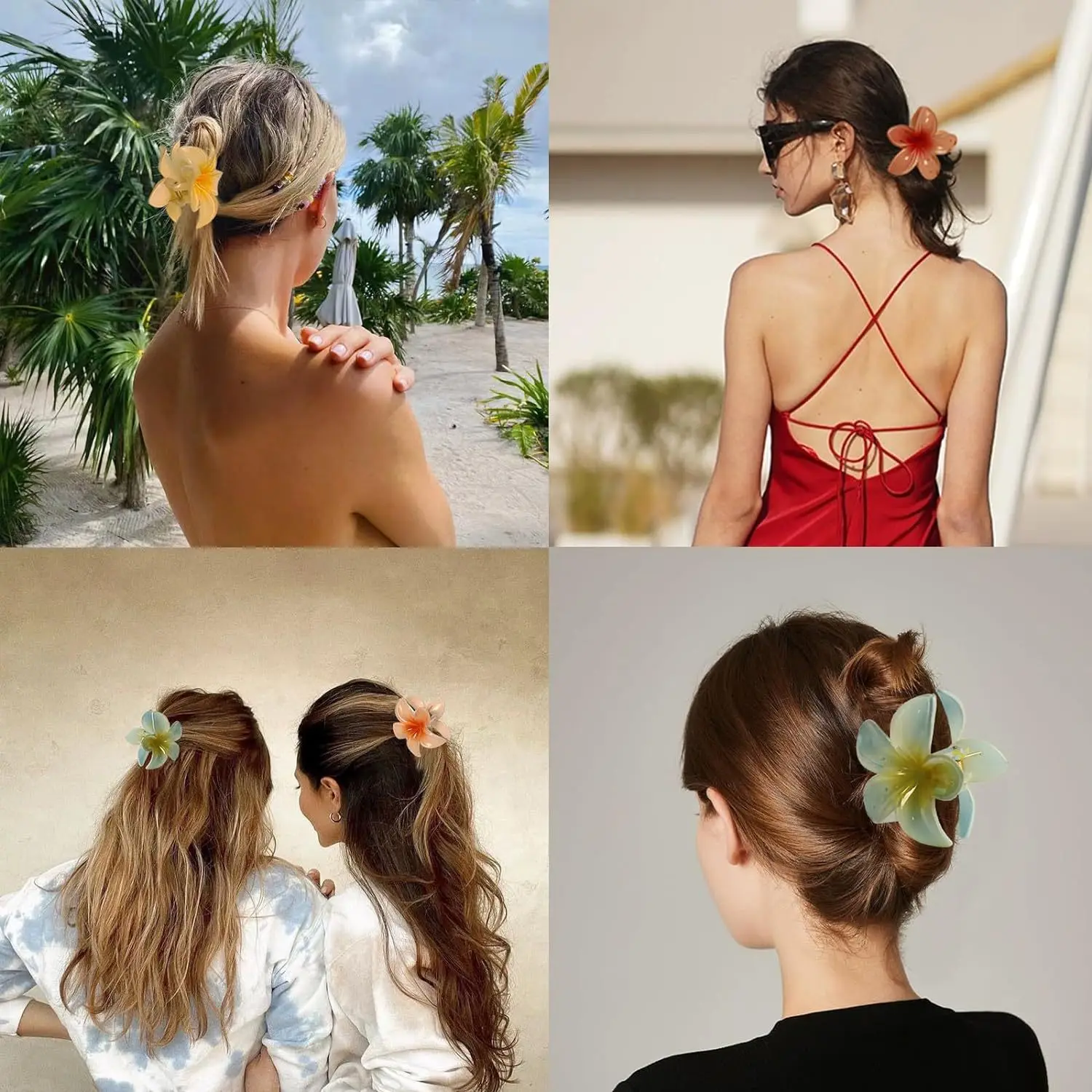 2026 New Vacation Egg Flower Hair Clips Hawaii Beach Claws Bohemian Hairpin for Girls Dopamine Y2k Hair Accessory - Image 3