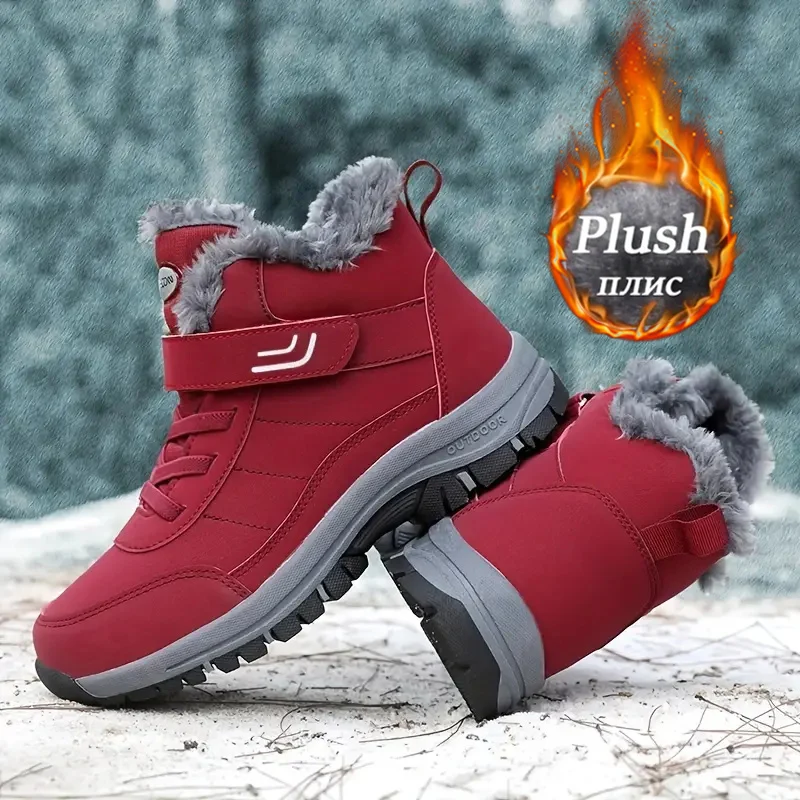 Women Winter Fleece Lined Snow Boots Adjustable Hook Loop Ankle Booties Non Slip Wear Resistant Outdoor Hiking Shoes Warm Cold Resistant Casual Walking Footwear 2026 New Arrival - Image 7