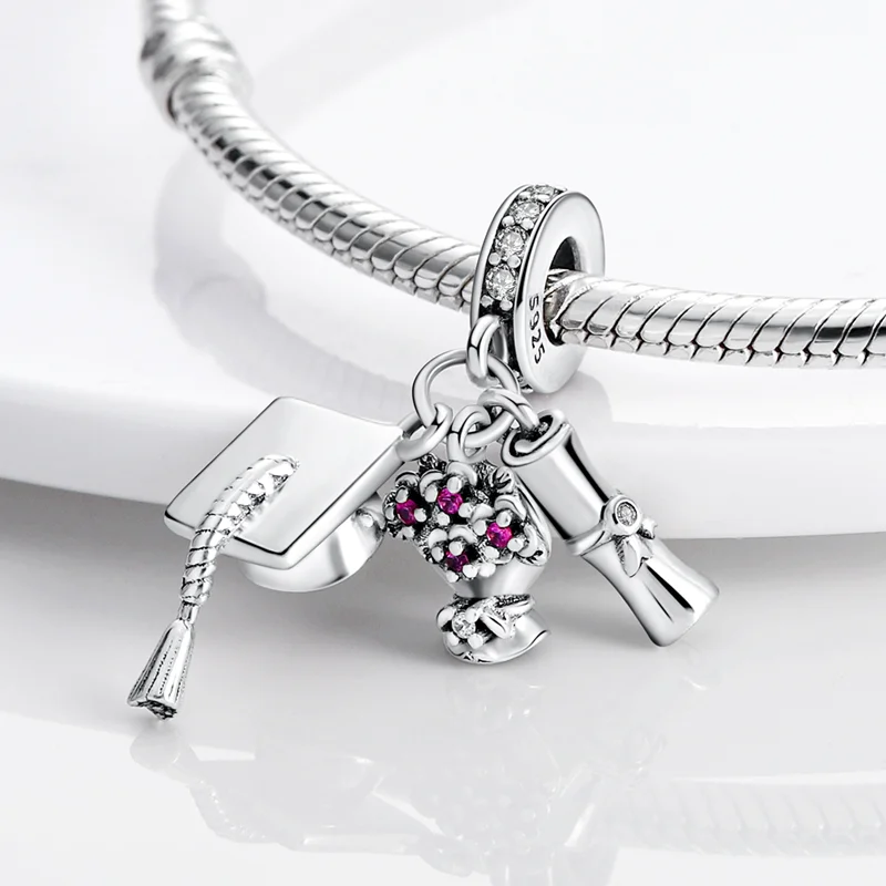 2026 Hot Sale Charms Bead 925 Sterling Silver Pink Butterfly Luminous Firefly Dangle Fit Bangle Bracelet Necklace DIY Jewelry - Image 4