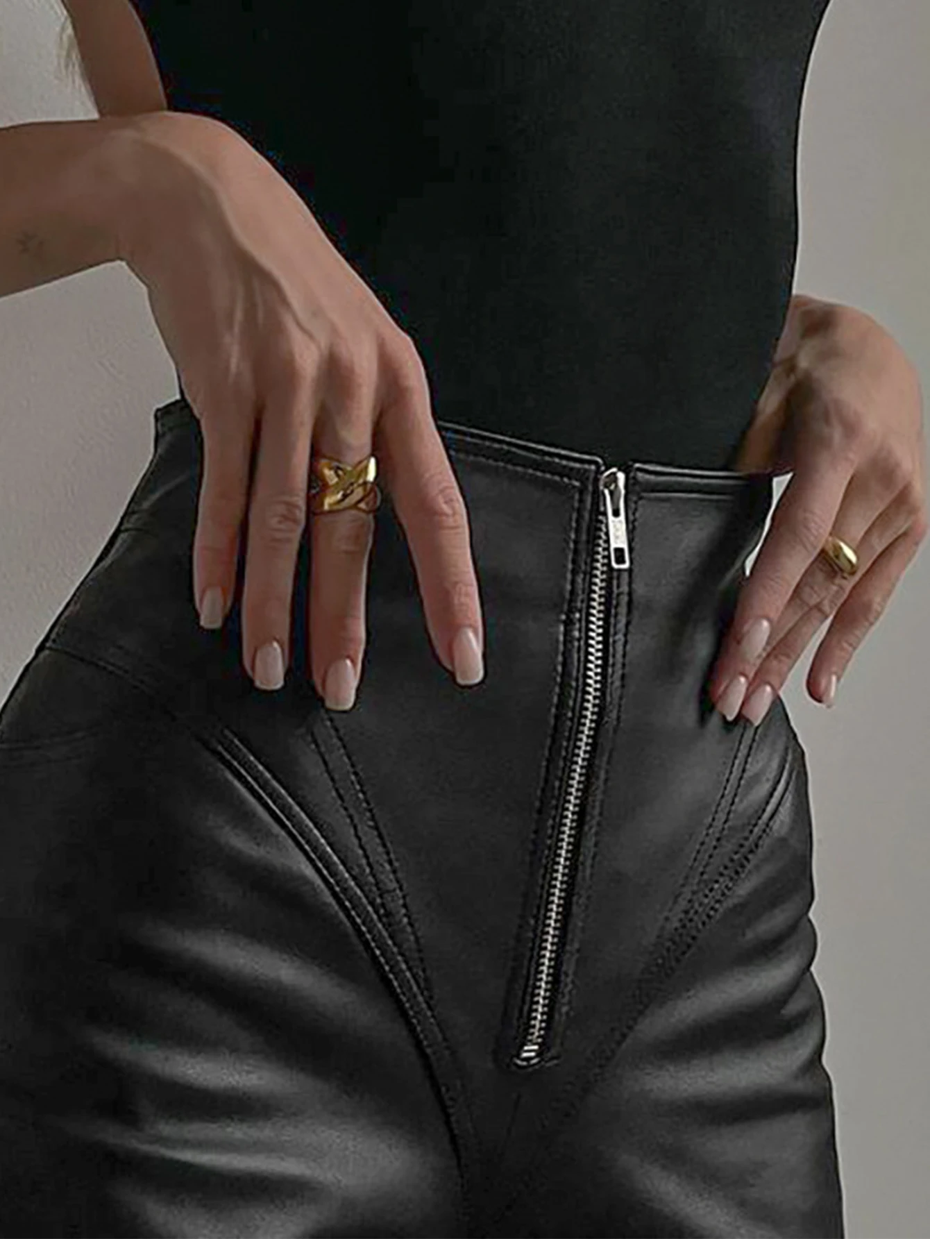 Sexy Black PU Leather Pants Women Fashion Streetwear Skinny Leggings Woman Clothing Gothic High Waist Straight Pants Trousers HL - Image 3