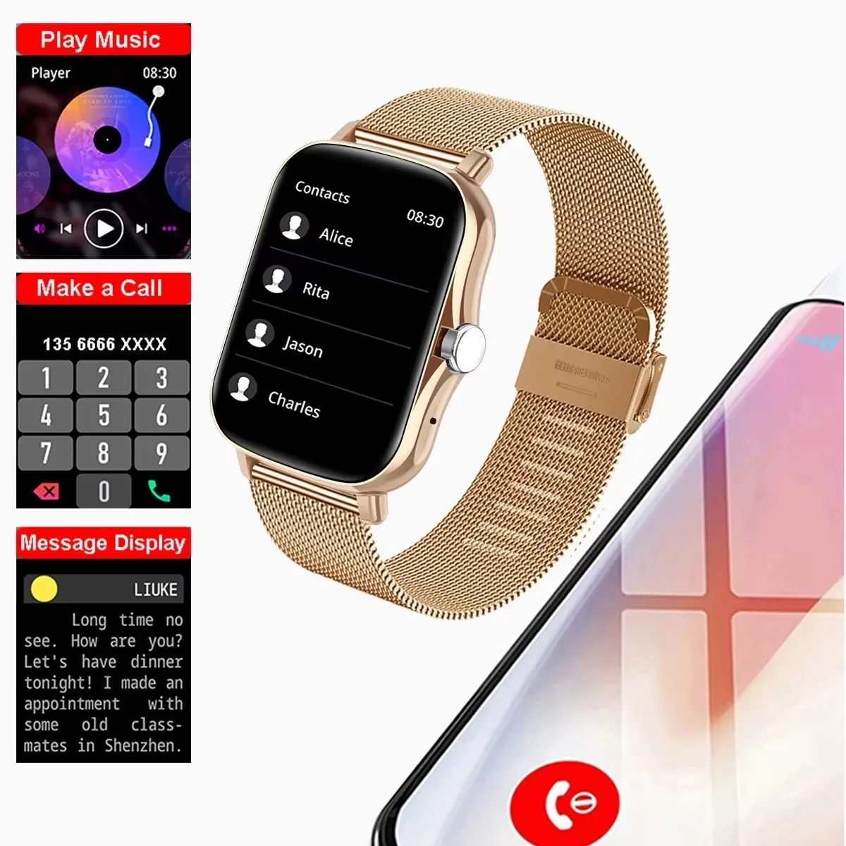 2026 New Multifunctional Smart Watch Men Women Bluetooth Connected Phone Music Fitness Sports Bracelet Sleep Monitor watch ht30 - Image 3