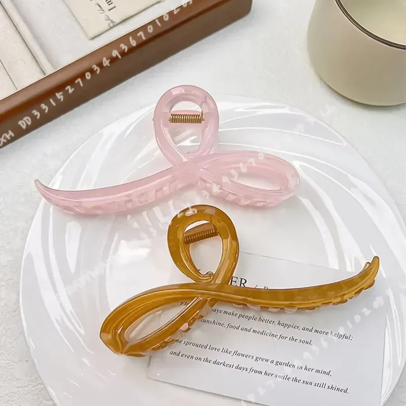 Elegant Jelly Color Bow Hair Claw Clip for Women Girls Sweet Back Headband Hairpin Fashion Hair Accessories Ornament - Image 5