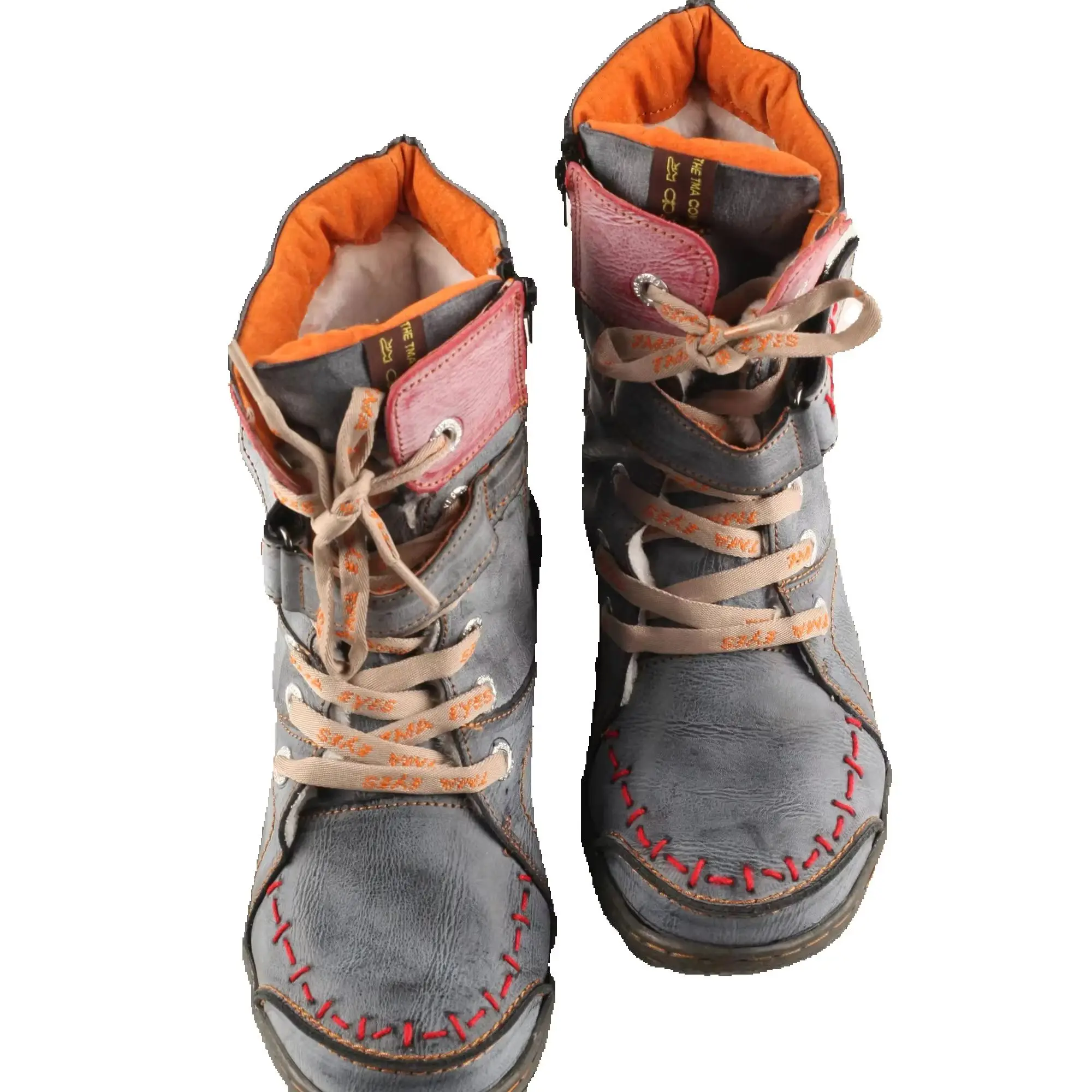 TMA EYES Women Winter Ankle Snow Boots Fleece Lined Warm Side Zipper Retro Flat Booties Casual Cold Weather Shoes - Image 6