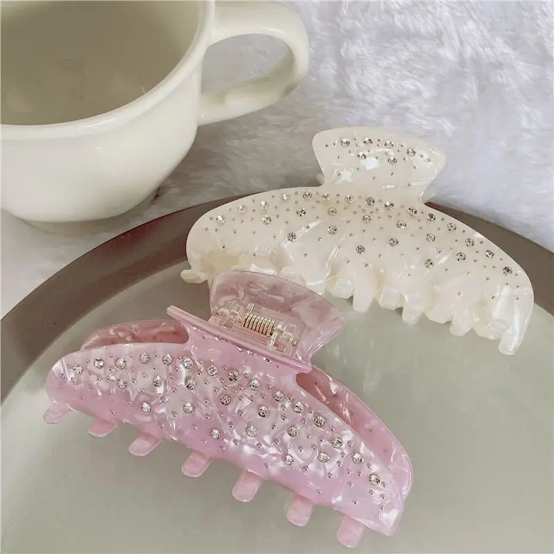 2026 New Women Sweet Elegant Rhinestone Hair Claw Acetate Claw Clips Valentine's Day Gift Crab Hair Clips Hair Accessories - Image 3