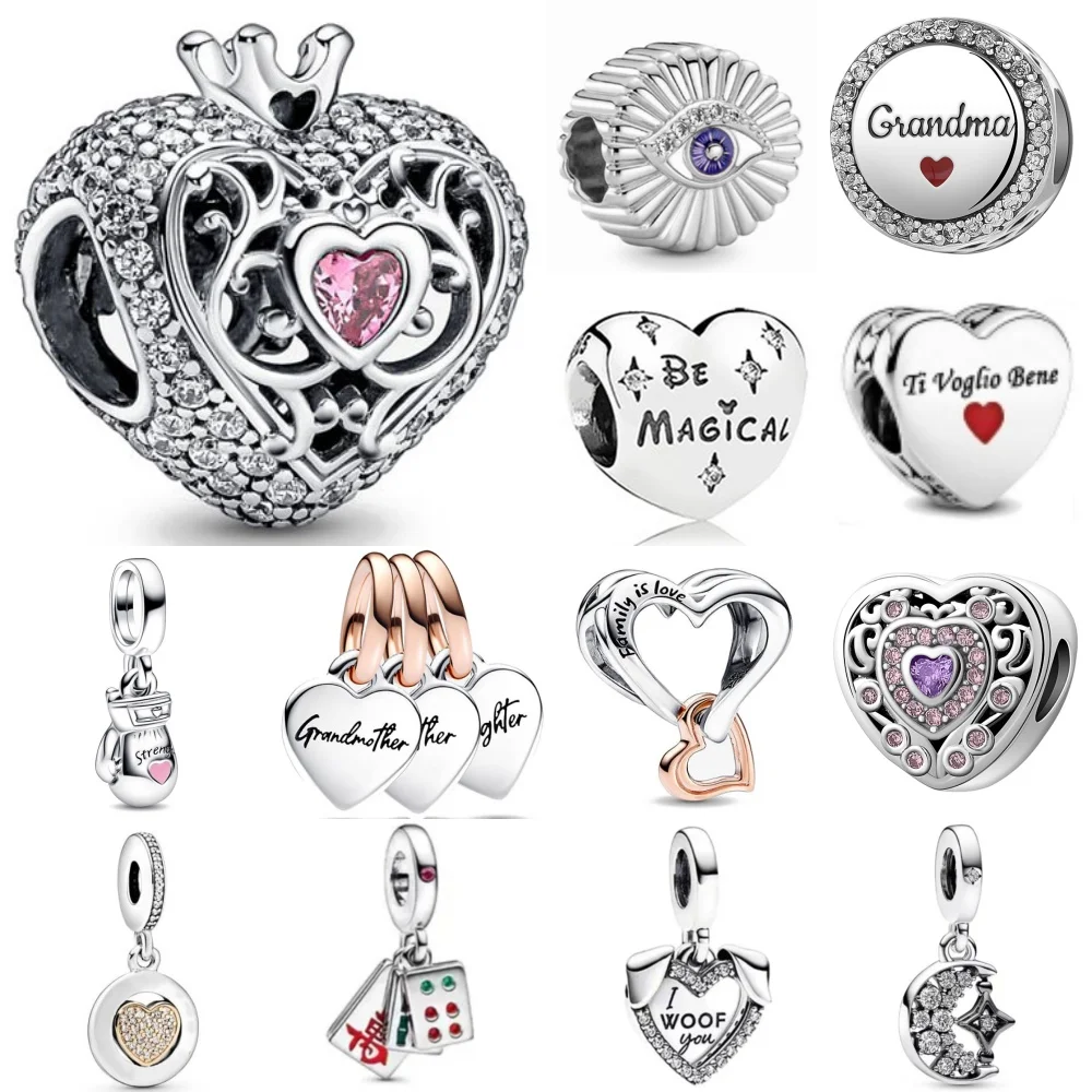 2026 Hot Selling 925 Silver,Heart-Shaped Beads,Shoes,Glove Pendant,Fit Original Bracelet,DIY Accessories,Exquisite Jewelry - Image 6