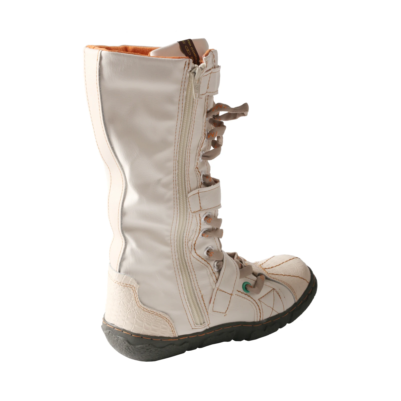 TMA EYES Women Winter Snow Boots Mid Calf Warm Plush Lined Lace Up Side Zipper Vintage Retro Boots - Image 4