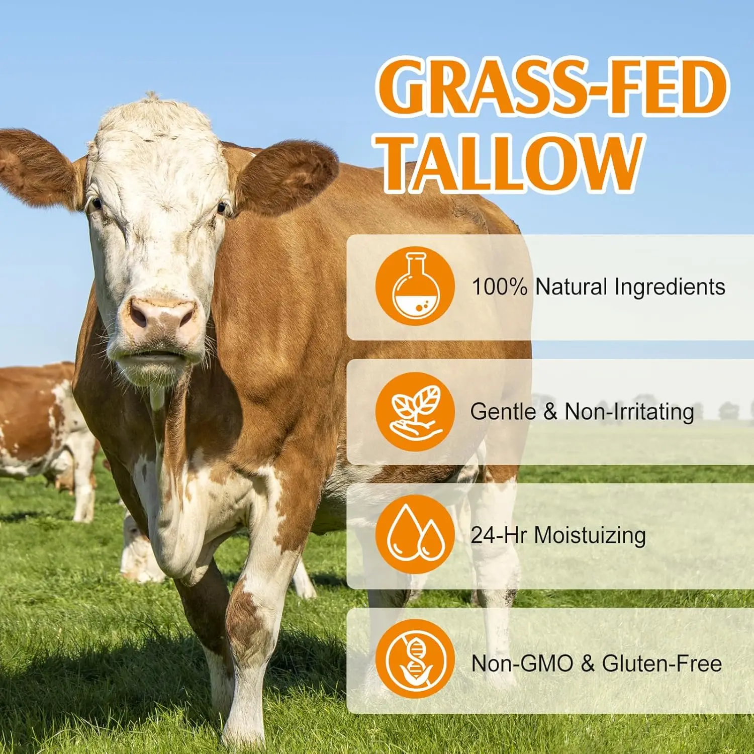 120g Beef Tallow Paste Deeply Moisturizer Brightening Wrinkle Remover Grass Fed Tallow Wild Honey Face Body Cream Skin Car - Image 2