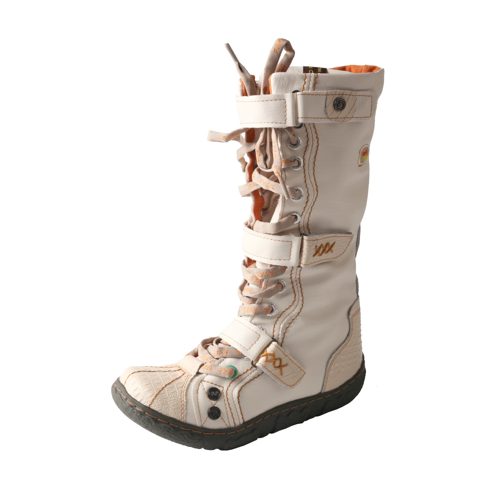 TMA EYES Women Winter Snow Boots Mid Calf Warm Plush Lined Lace Up Side Zipper Vintage Retro Boots - Image 5