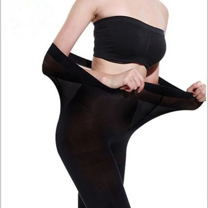 Women's Large Size Super Elastic Black Leggings Fashion Soft Stockings Pants Long Socks - Image 4