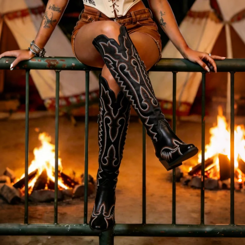 Women’s Cowboy Boots for Country Concert: Tall Western Boots for Cowgirl Outfits For Women & Combat Boots For Women Style