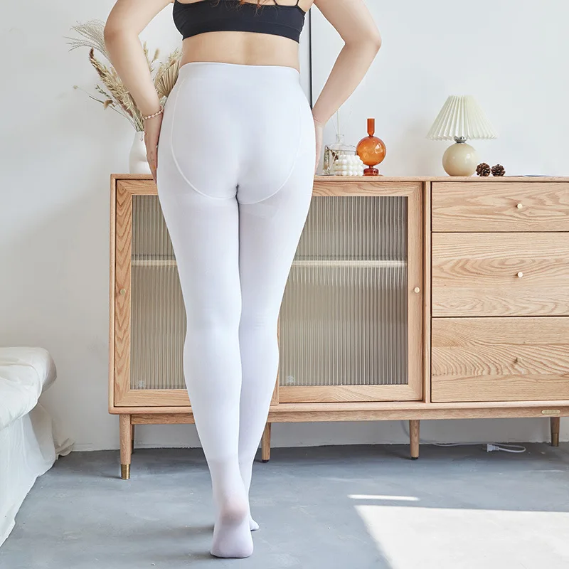 Oversized 45-120KG Women Spring Autumn White Leggings Newly Designed Silk Pantyhose Dance For Thick Medium Tights Practice Adult - Image 5