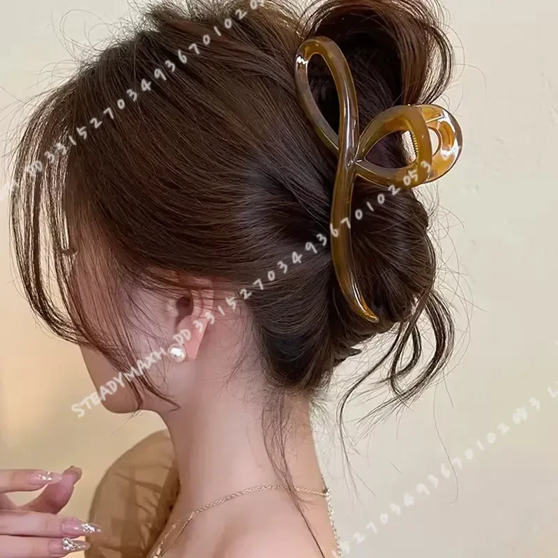 Elegant Jelly Color Bow Hair Claw Clip for Women Girls Sweet Back Headband Hairpin Fashion Hair Accessories Ornament - Image 2