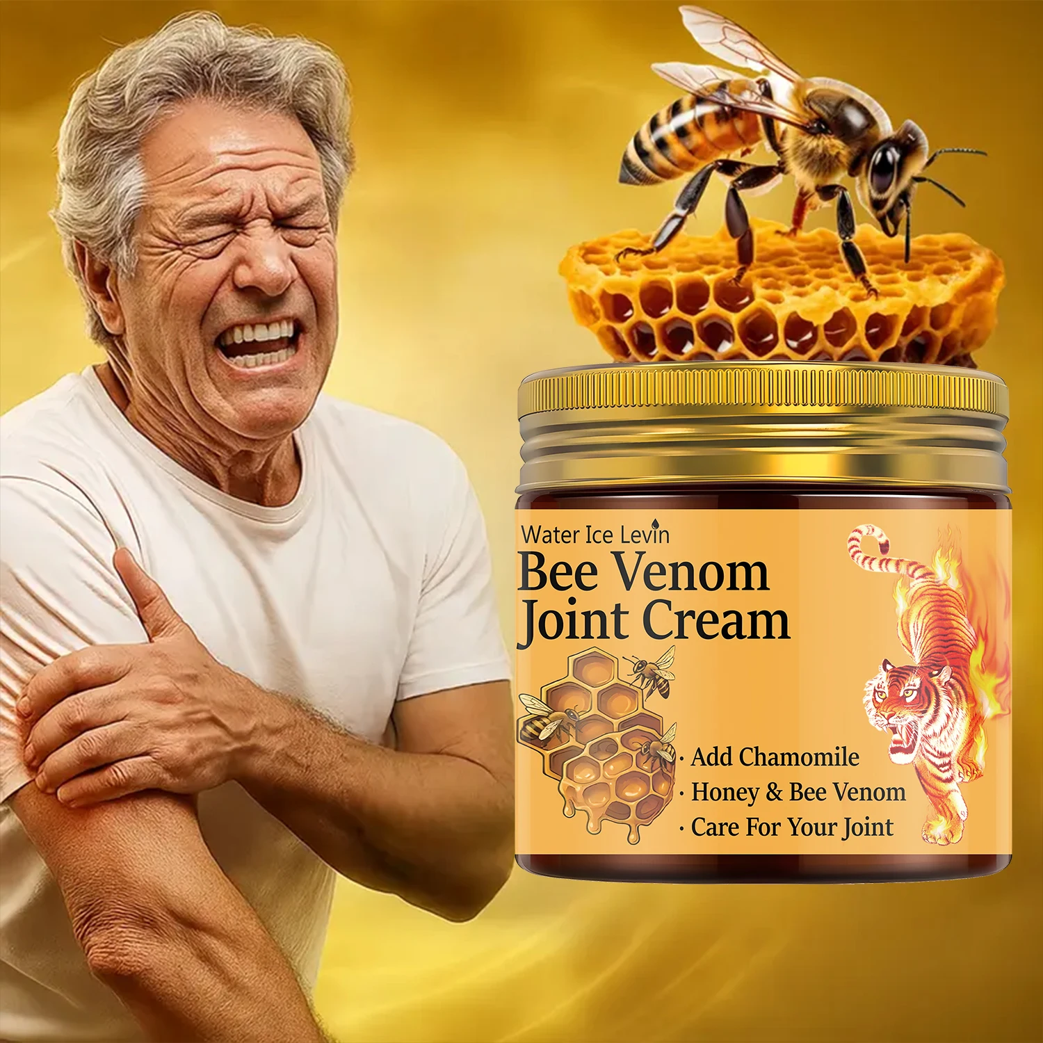 Bee Venom Joint Cream with Chamomile & Honey - Moisturizing & Firming Formula for Elastic Skin & Joint Care