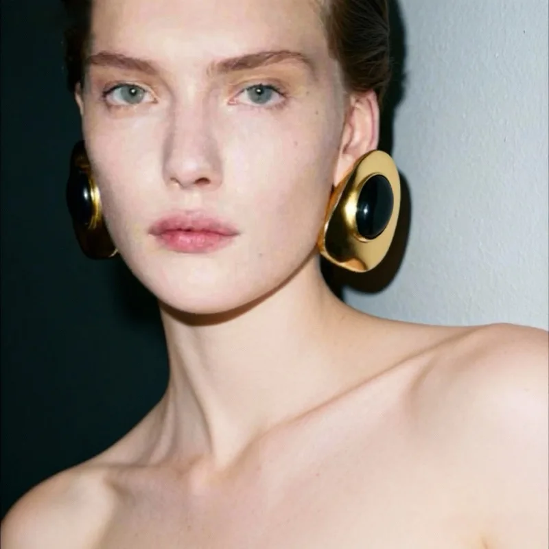 Geometric resin statement earrings for women chunky designer earings punk cool unique winter jewelry new in 2026
