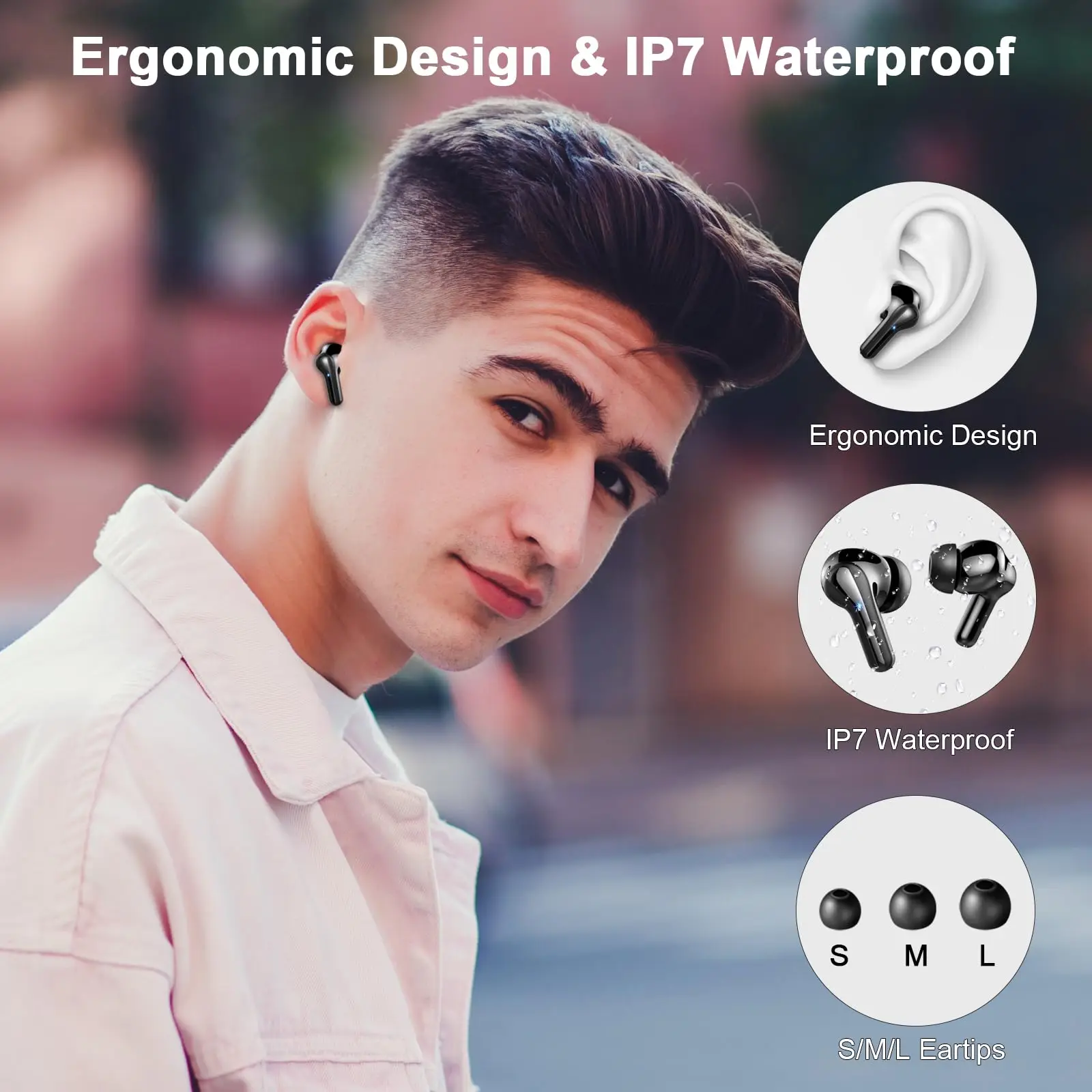 2026 Wireless Earbuds 13mm Double-Layer Driver 4-Mic ENC Noise Canceling 45H Battery LED Display Touch Control Bluetooth 5.3 Earphones iOS Android. - Image 3