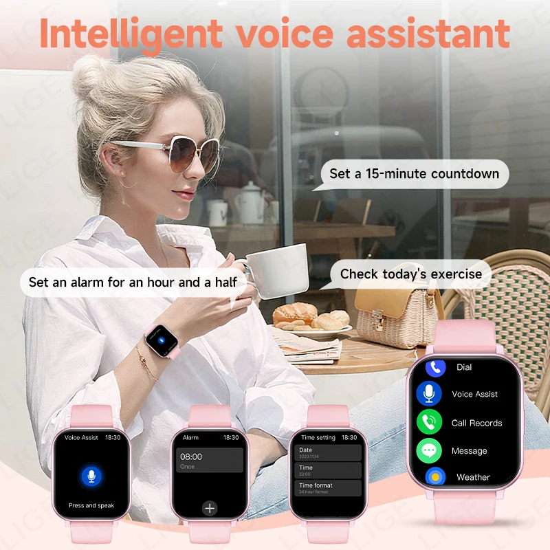 LIGE 2026 New Smart Watch Women Men Bluetooth Talking Blood Oxygen Heart Rate Monitoring Smart Watch For Women Men Holiday Gift - Image 4