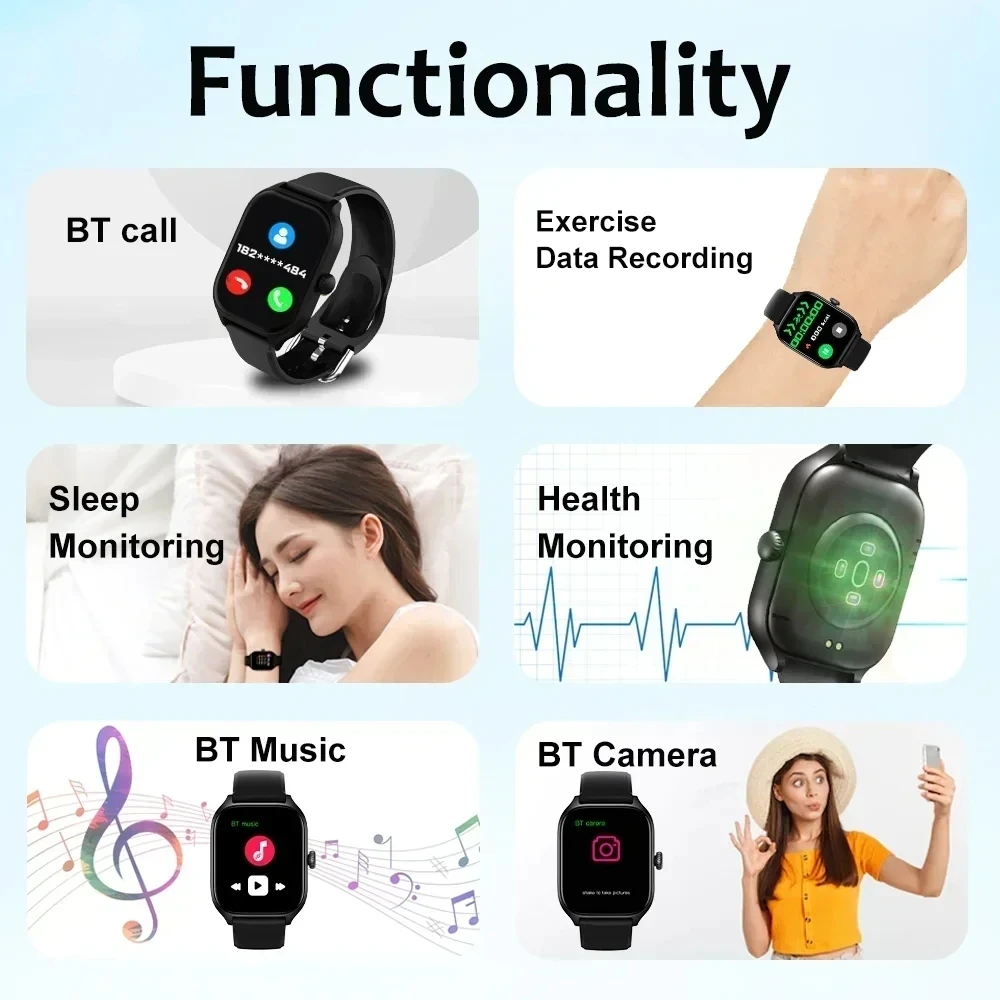 2026 New Men's Smart Watch Women's Gift 2.01inch HD Full Touch Screen Sports Fitness Watch Electronics Bluetooth Talk Smartwatch - Image 2