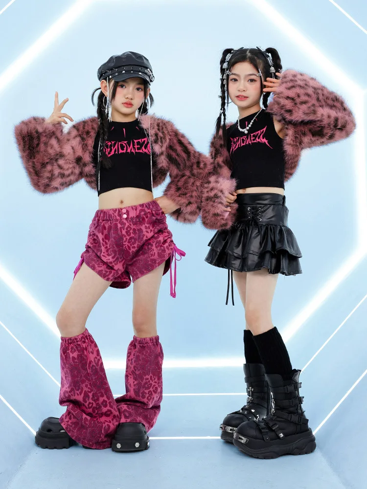 Fashion Girls Hip Hop Dance Performance Streetwear Costume Korean Style Teenage Kids Y2K Street Style Clothing Suit