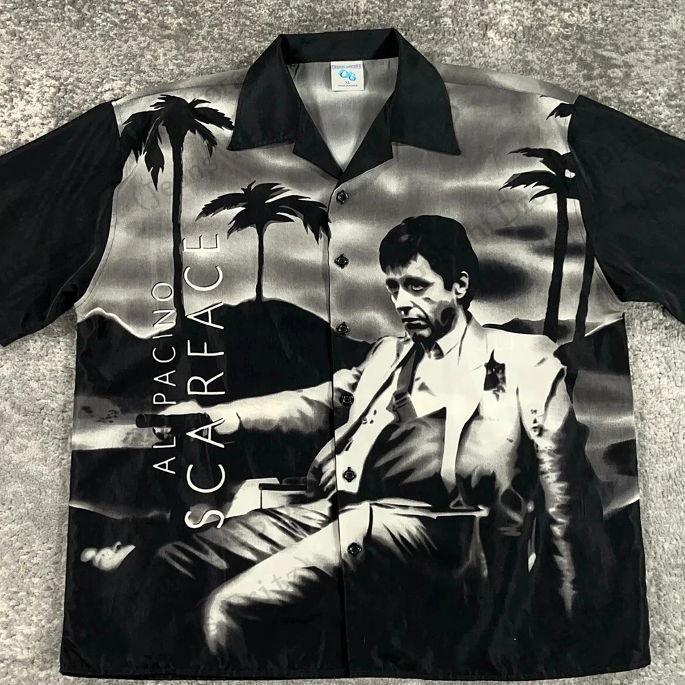 Hot Movie Scarface Hawaiian Shirt Tony Montana 3d Print Shirt Men Women Fashion Short Sleeve Casual Shirts Blouse Elastic Shirt - Image 2