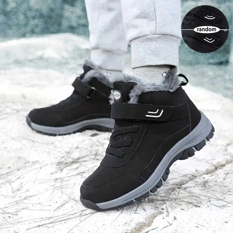 Women Winter Fleece Lined Snow Boots Adjustable Hook Loop Ankle Booties Non Slip Wear Resistant Outdoor Hiking Shoes Warm Cold Resistant Casual Walking Footwear 2026 New Arrival - Image 5