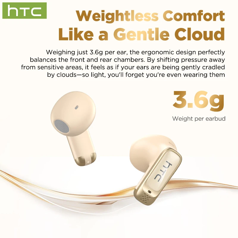 Bluetooth Earphones HTC NE72 AI Translation Auriculares Traductor Deidioma 2026, Sports Comfort Fit Earbuds with Surround Sound - Image 2