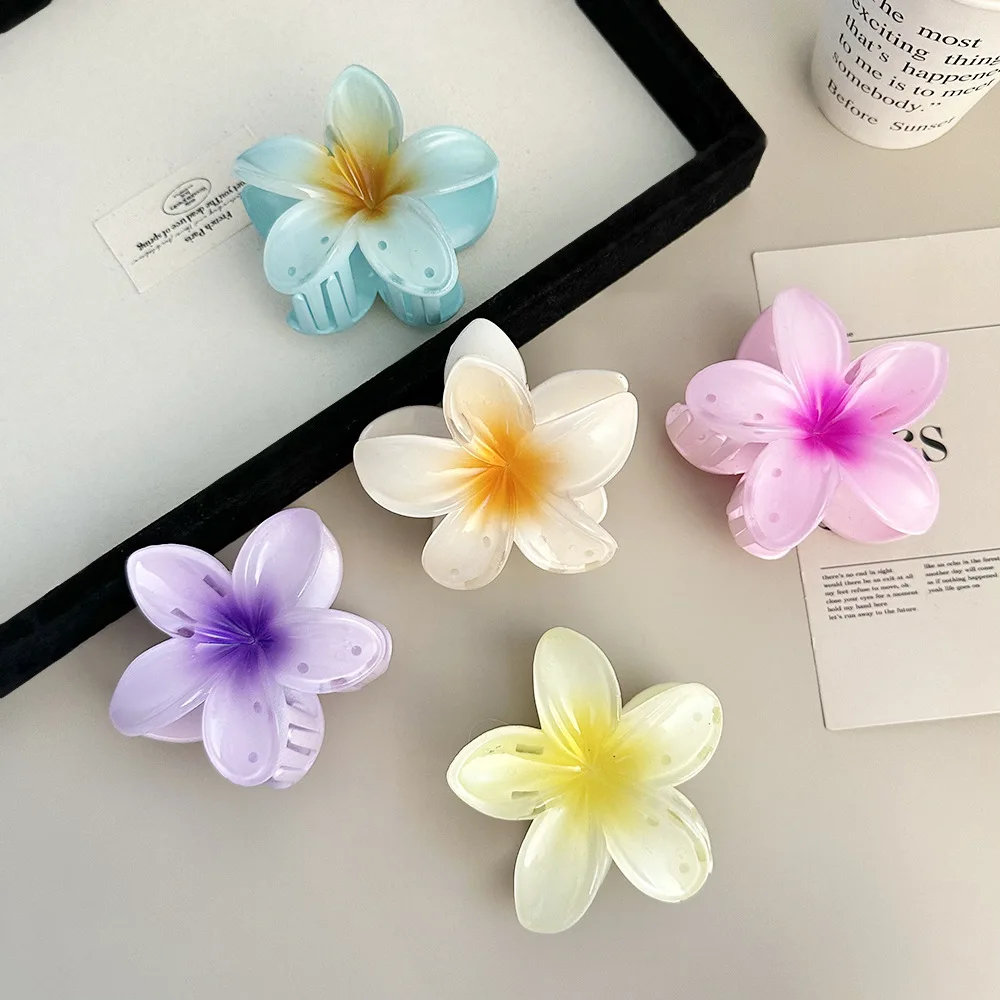 2026 New Vacation Egg Flower Hair Clips Hawaii Beach Claws Bohemian Hairpin for Girls Dopamine Y2k Hair Accessory - Image 4