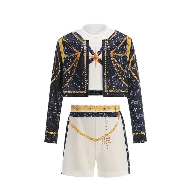 Girls Hip Hop Dance Costume 3PCS Set Crop Top Shorts Kids Singer Stage Performance Outfit 2026 New Cosplay Clothes - Image 5