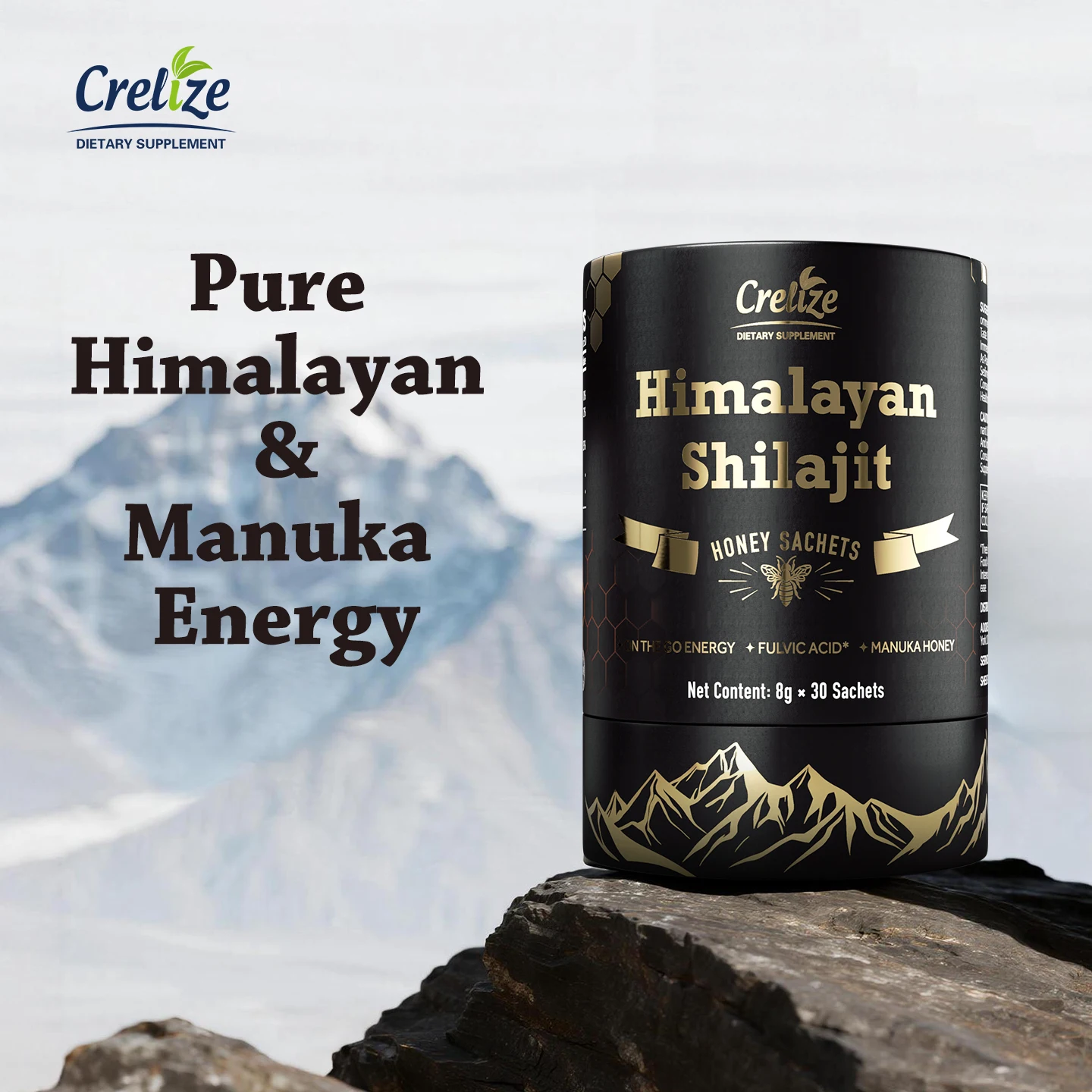 AHETE Shilajit Honey Sticks - With Shilajit Resin 400mg & Saffron 2mg Per Stick, Energy & Mood Balance.