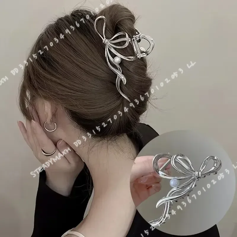 New Women Elegant Gold Silver Hollow Geometric Metal Hair Claw Vintage Hair Clip Headband Hairpin Fashion Girls Hair