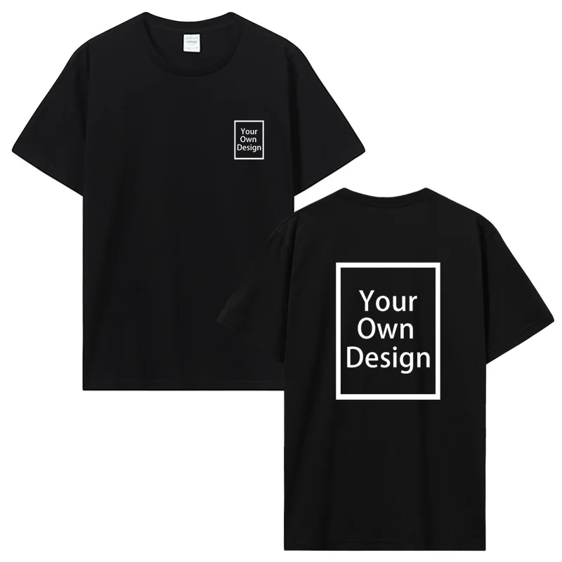 Custom Cotton Customized Print Short Sleeve T Shirt Summer Tops Tees DIY Your Like Photo Or Logo Cotton T-shirt Men Clothing