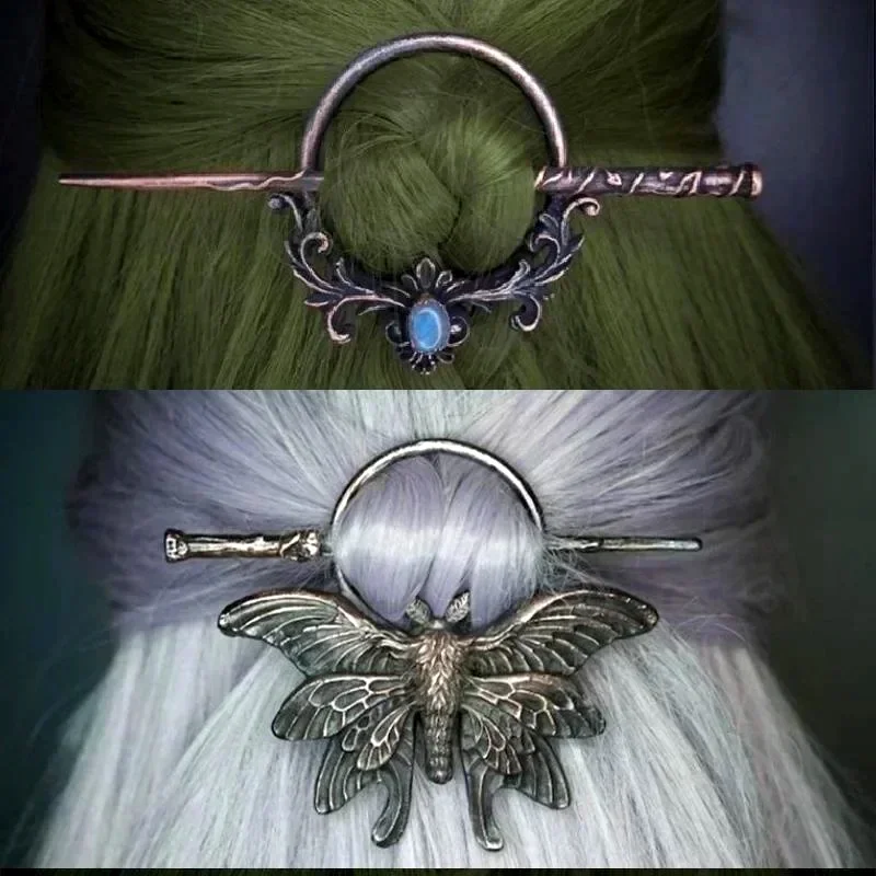 Vintage Metal Chopsticks Nordic Style Headdress Gothic Punk Hair Sticks Girls Hair Accessories for Women - Image 2