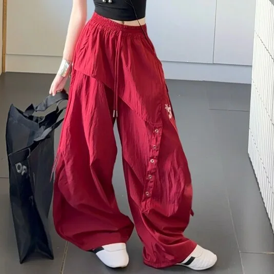 New Summer Girls Thin Quick Dry Pants Stylish Hip Hop Skirt Pants Kids Casual Trousers Streetwear Baggy Pants for Teens Girls