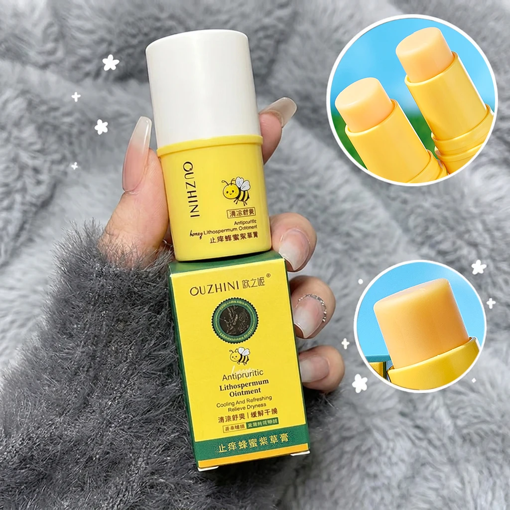 Ouzhini Anti Itching Honey Purple Grass Cream Soothing Stick Mosquito Bite Cool Repair Solid Fragrance Balm Portable Stick