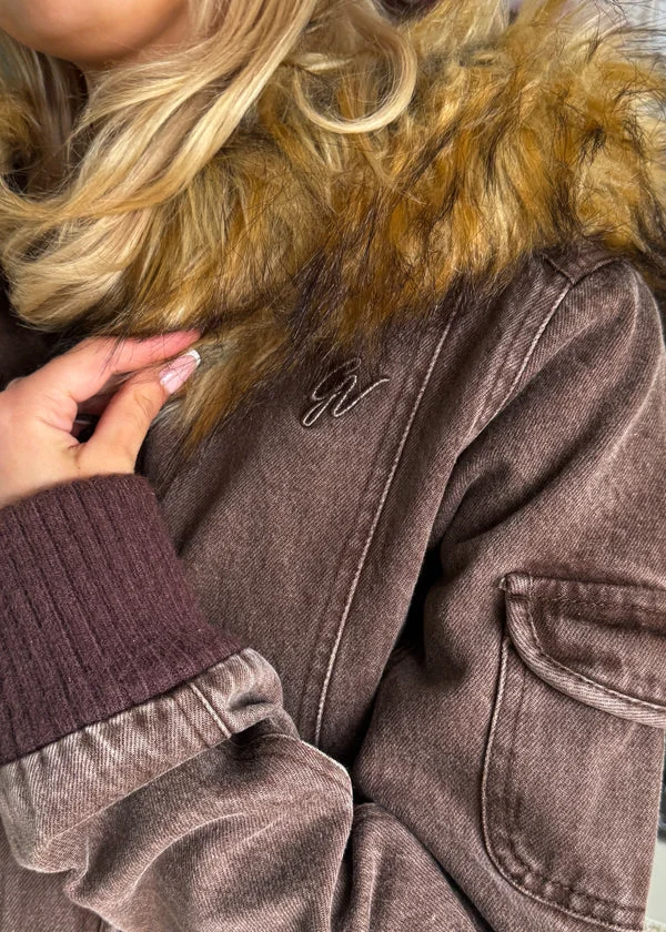 Y2K Women Vintage Full Length Jacket Fur Collar Faux Fur Hood Thick Warm Zip Up Short Parka Coat Ribbed Hem Casual Streetwear - Image 2