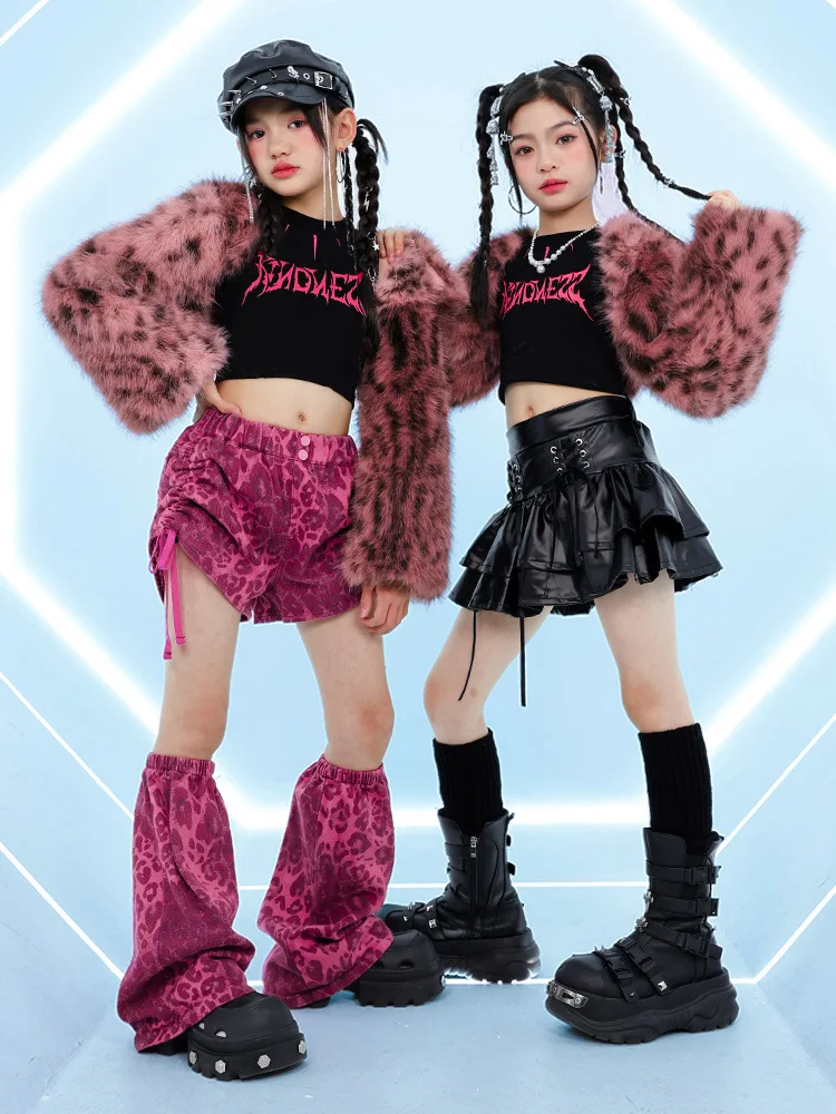Fashion Girls Hip Hop Dance Performance Streetwear Costume Korean Style Teenage Kids Y2K Street Style Clothing Suit - Image 3