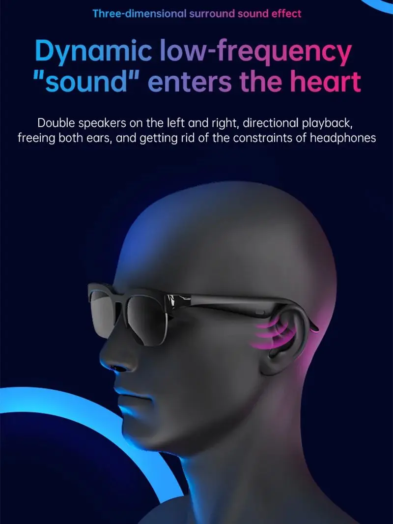 2026 New Smart Glasses AI Translation Bluetooth Conversation Recording Listening To Music Smart Sunglasses for Men Women - Image 5