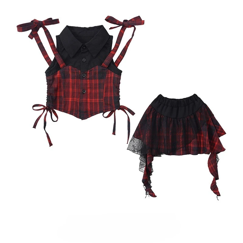 New Girls Hip Hop Clothing Fashion Street Dance Crop Top Plaid Pants Skirt Teenager Kpop Jazz Dance Stage Performance Costume - Image 5